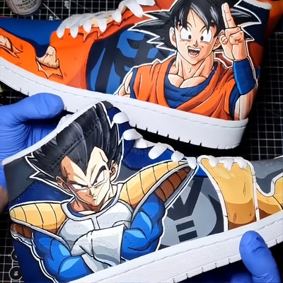 Custom The Strongest form of Saiyan Air Jordan 1 Mid – custom sneakers view 2 | DiySneakers