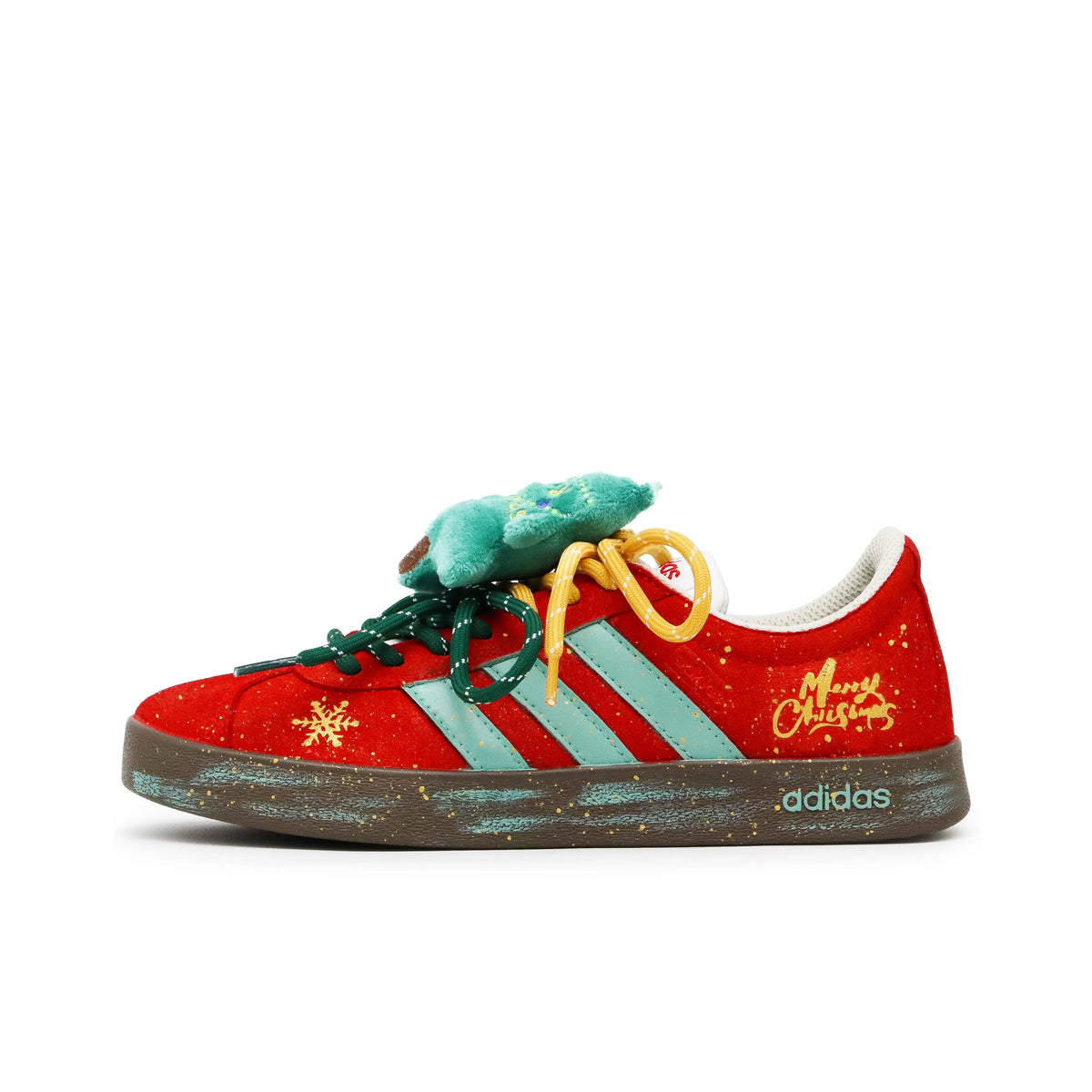 Red glistening cedar Christmas custom sneakers