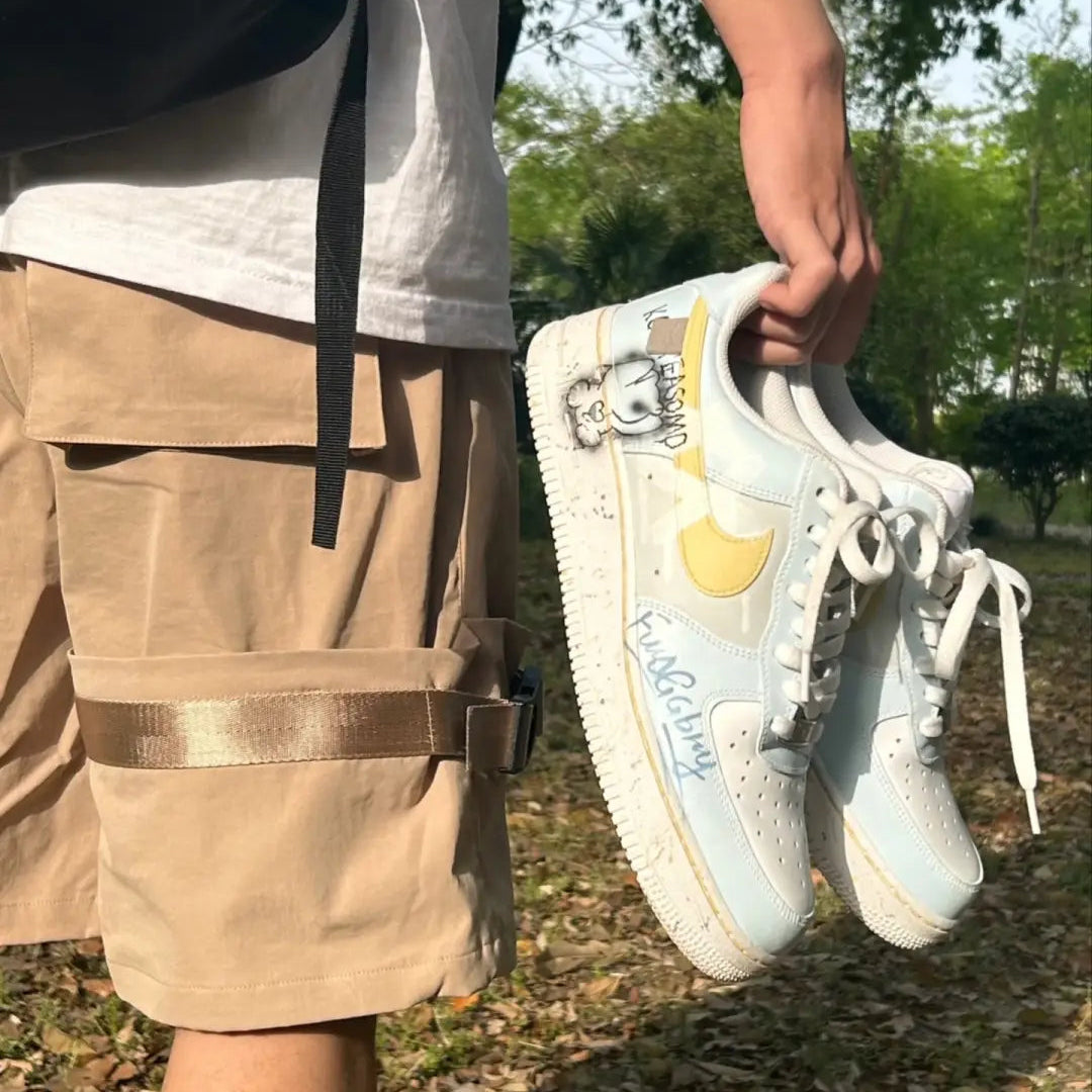 Custom Christmas Eve Bear Report Air Force 1 Low – hand-painted custom sneakers | DiySneakers