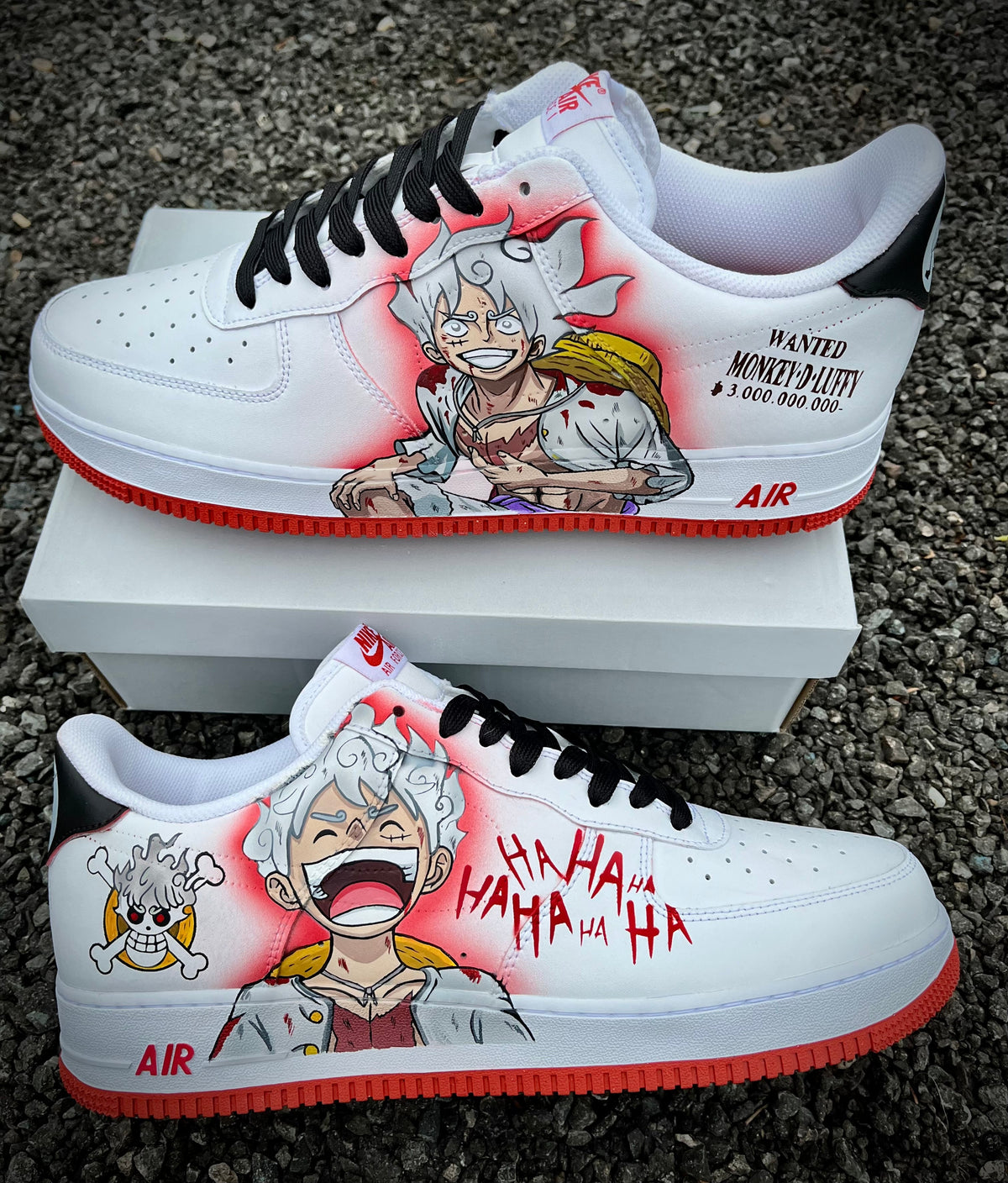 Custom One piece luffy Gear 5 Air Force 1 – hand-painted custom sneakers | DiySneakers