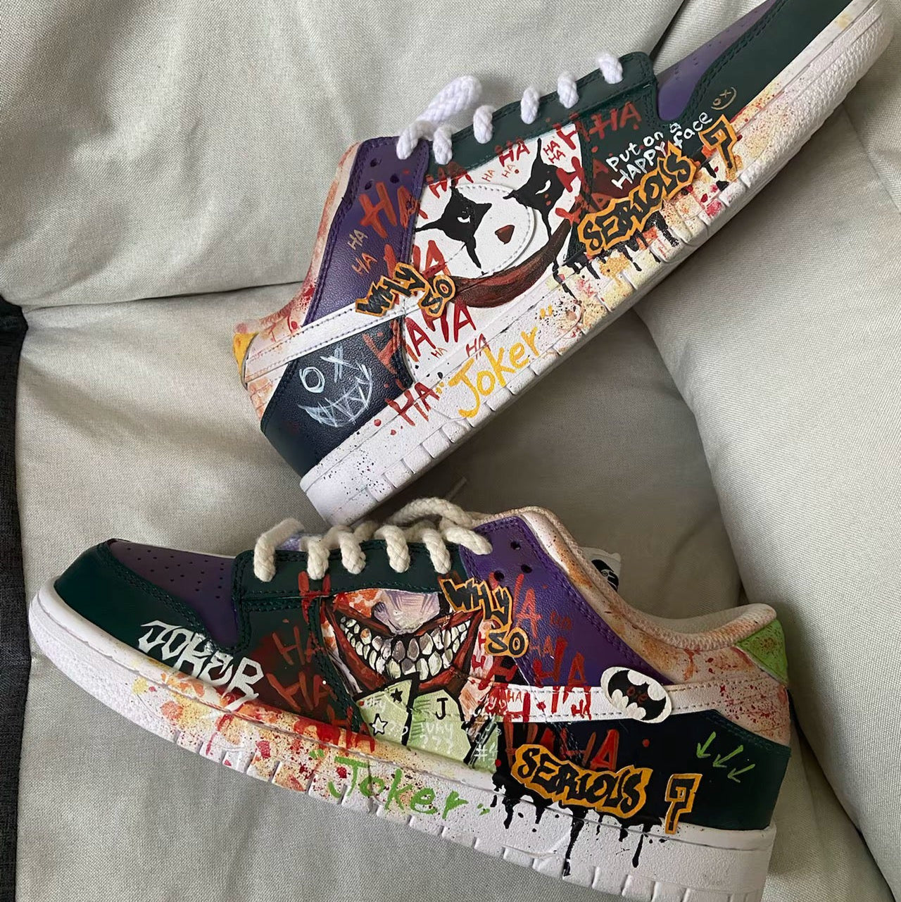 JOKER - Graffiti Hand-painted Mandarin Custom Dunk Low Unisex