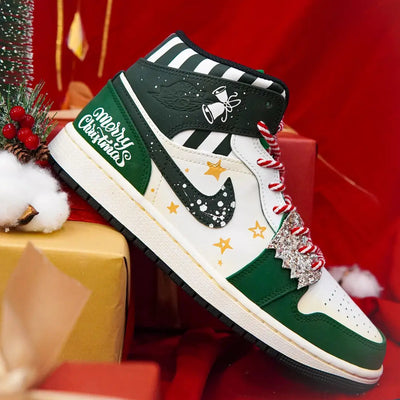 Custom Shooting Star Air Jordan 1 Green – custom sneakers view 2 | DiySneakers