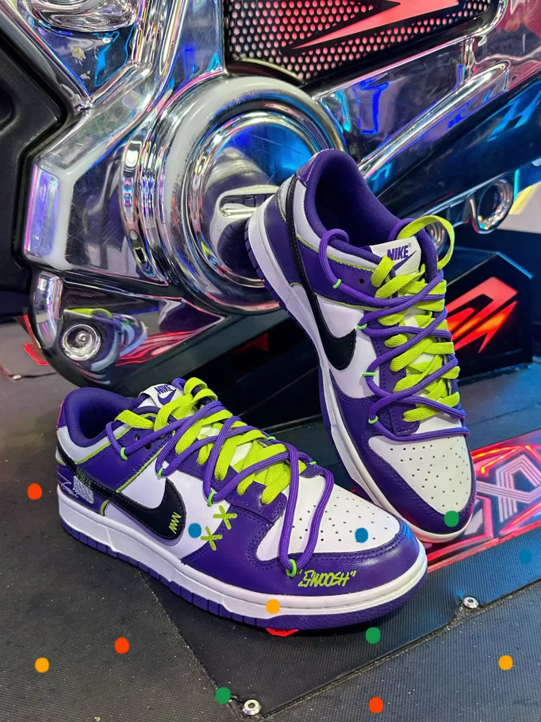 Custom Evangelion Dunk Retro Purple – hand-painted custom sneakers | DiySneakers