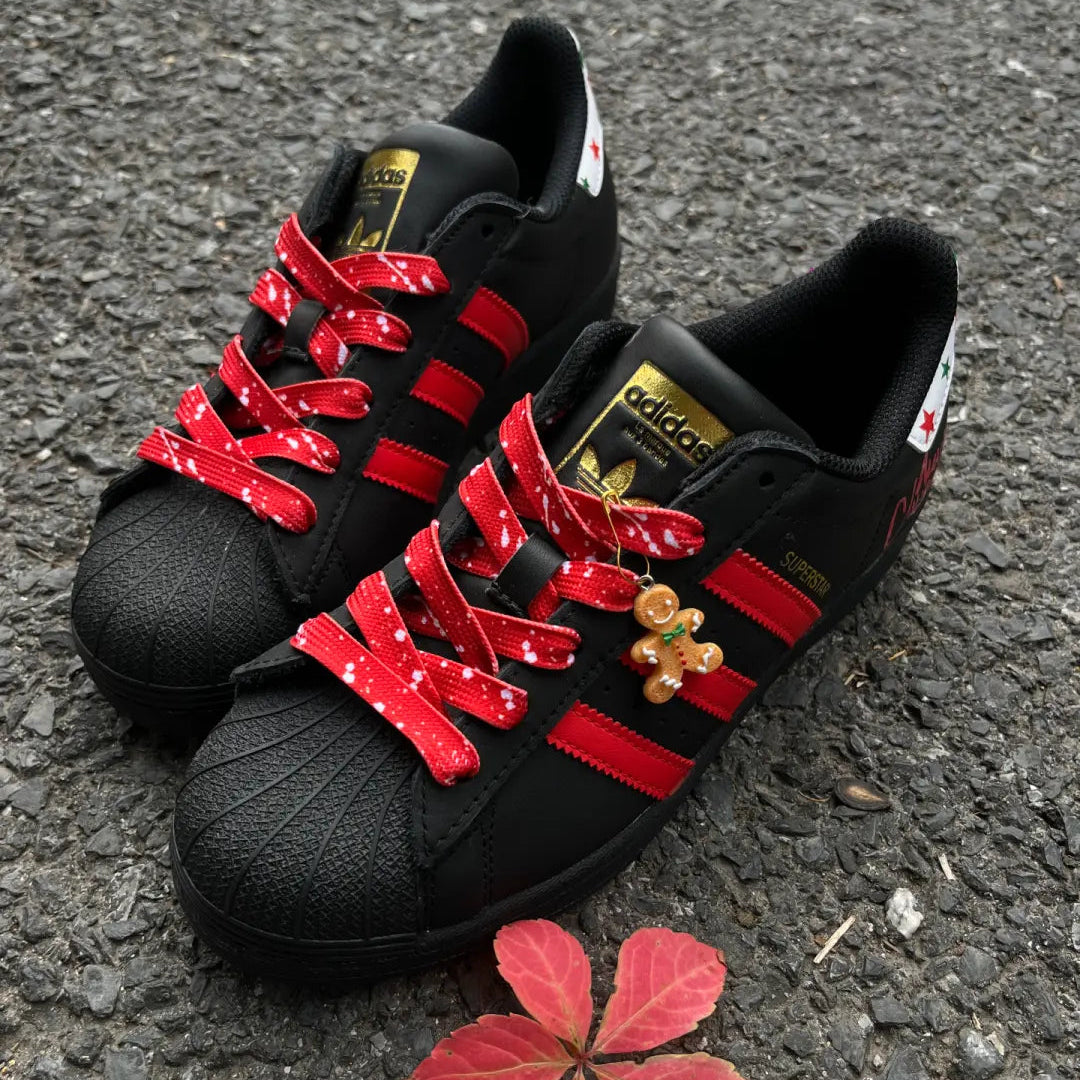 Black gingerbread Christmas custom sneakers