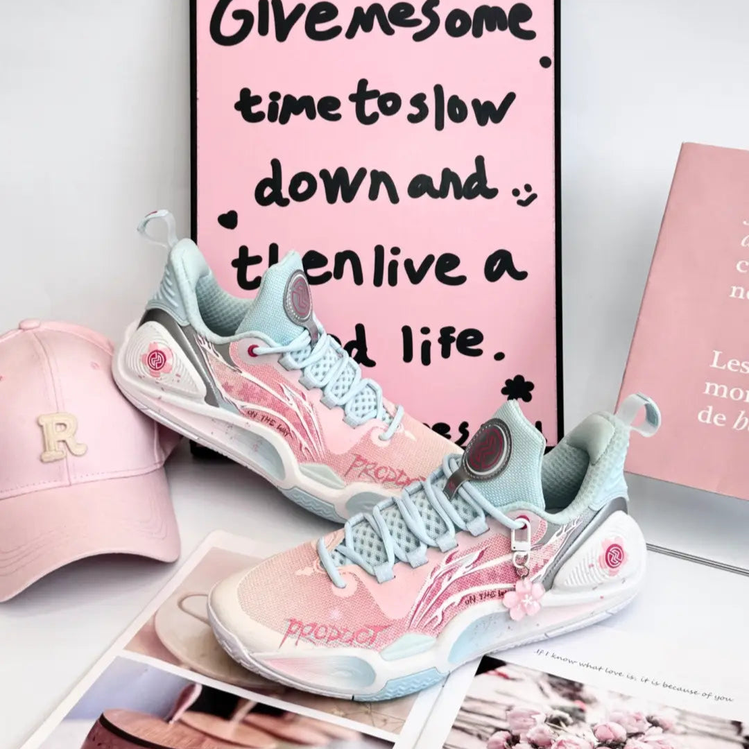 Full of Cherry Blossoms Custom Street LiNing – hand-painted custom sneakers | DiySneakers