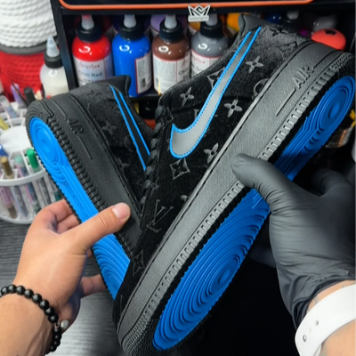 Custom Black Velvet Air Force 1 – custom sneakers view 2 | DiySneakers