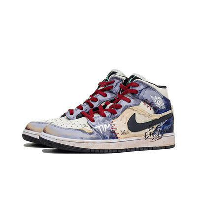 Custom LA Air Jordan 1 White/Purple – custom sneakers view 2 | DiySneakers