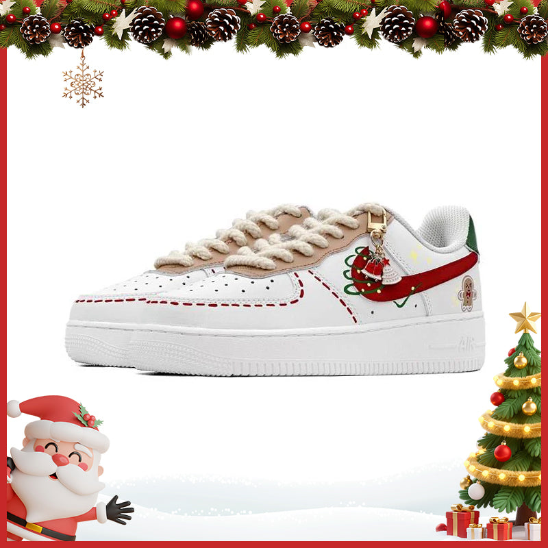 Custom Christmas Gingerbread Girl Air Force 1 – hand-painted custom sneakers | DiySneakers