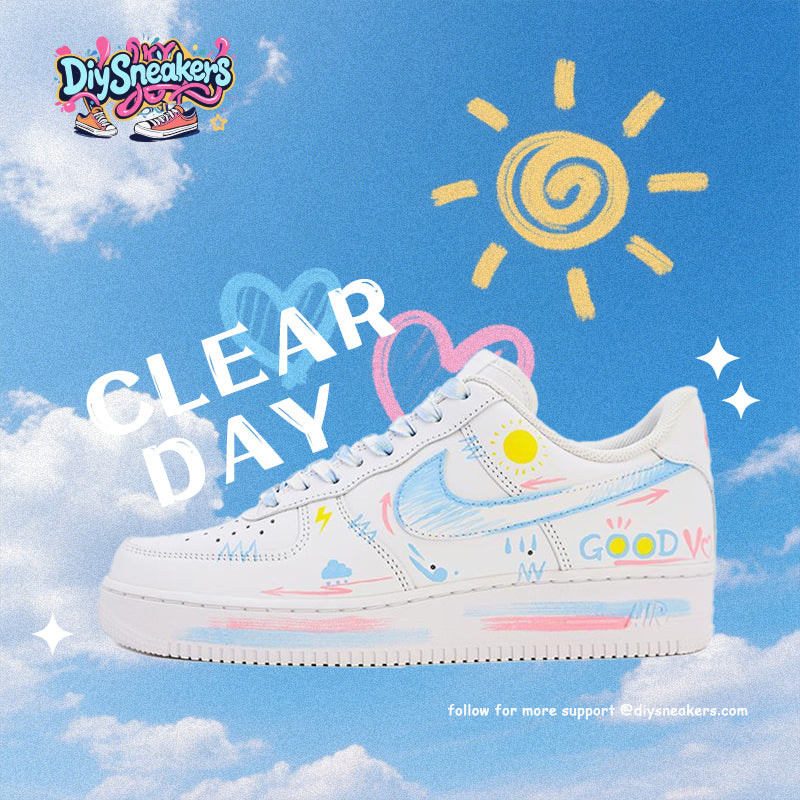 Custom Weather Forecast A070 Air Force 1 – hand-painted custom sneakers | DiySneakers
