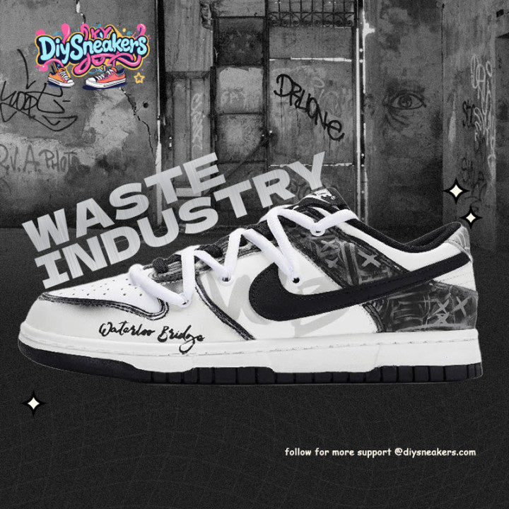 Custom The male version of "Soul Broken on the Blue Bridge" Dunk – hand-painted custom sneakers | DiySneakers