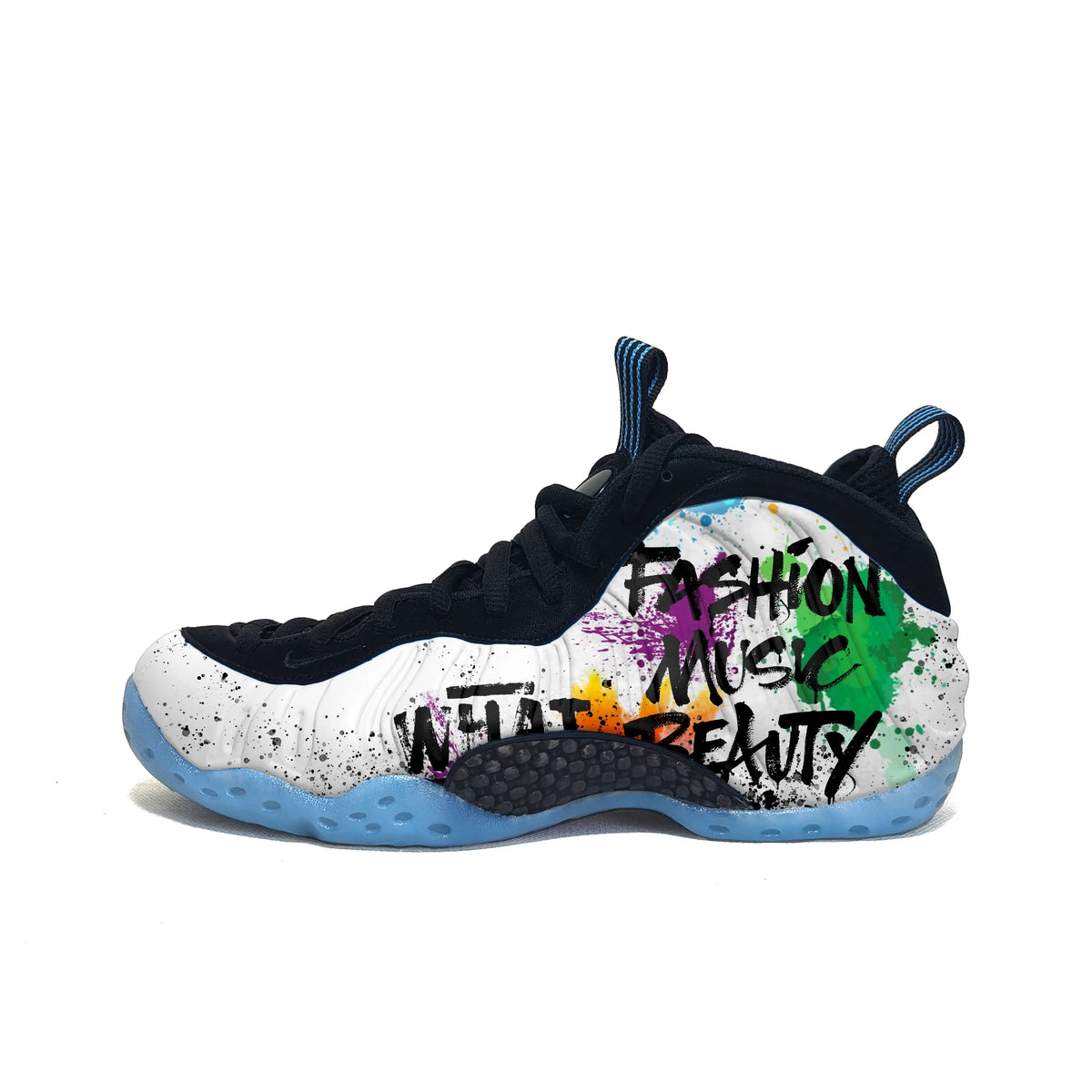 Custom Street Graffiti Foamposite One Retro – hand-painted custom sneakers | DiySneakers