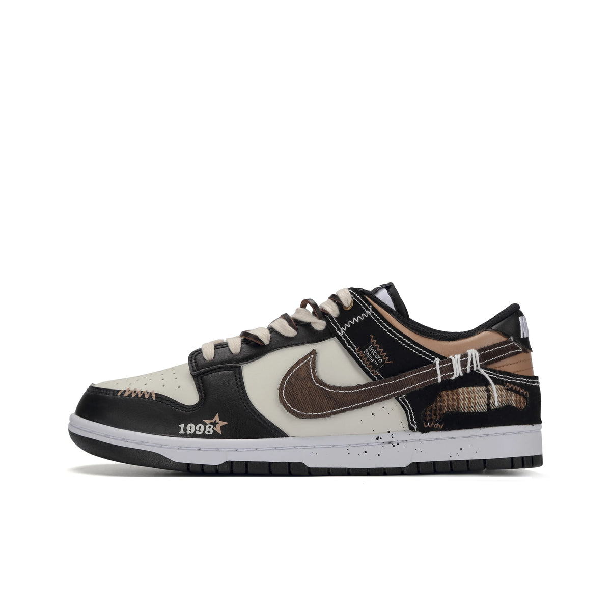 Custom Absurd Notes Dunk Low Black/Brown – hand-painted custom sneakers | DiySneakers
