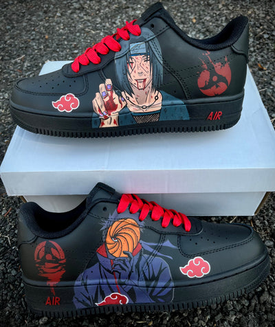 Custom Obito and Itachi Air Force 1 Black – custom sneakers view 2 | DiySneakers