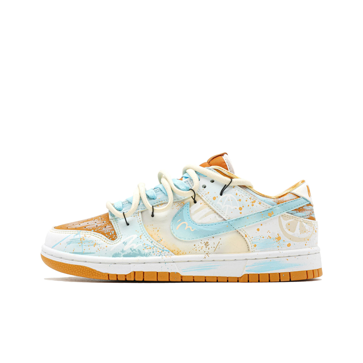 Custom Orange Beach Dunk Orange/Blue – hand-painted custom sneakers | DiySneakers