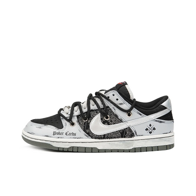 Custom Dark Poker Dunk Black/Gray/Silver – custom sneakers view 2 | DiySneakers