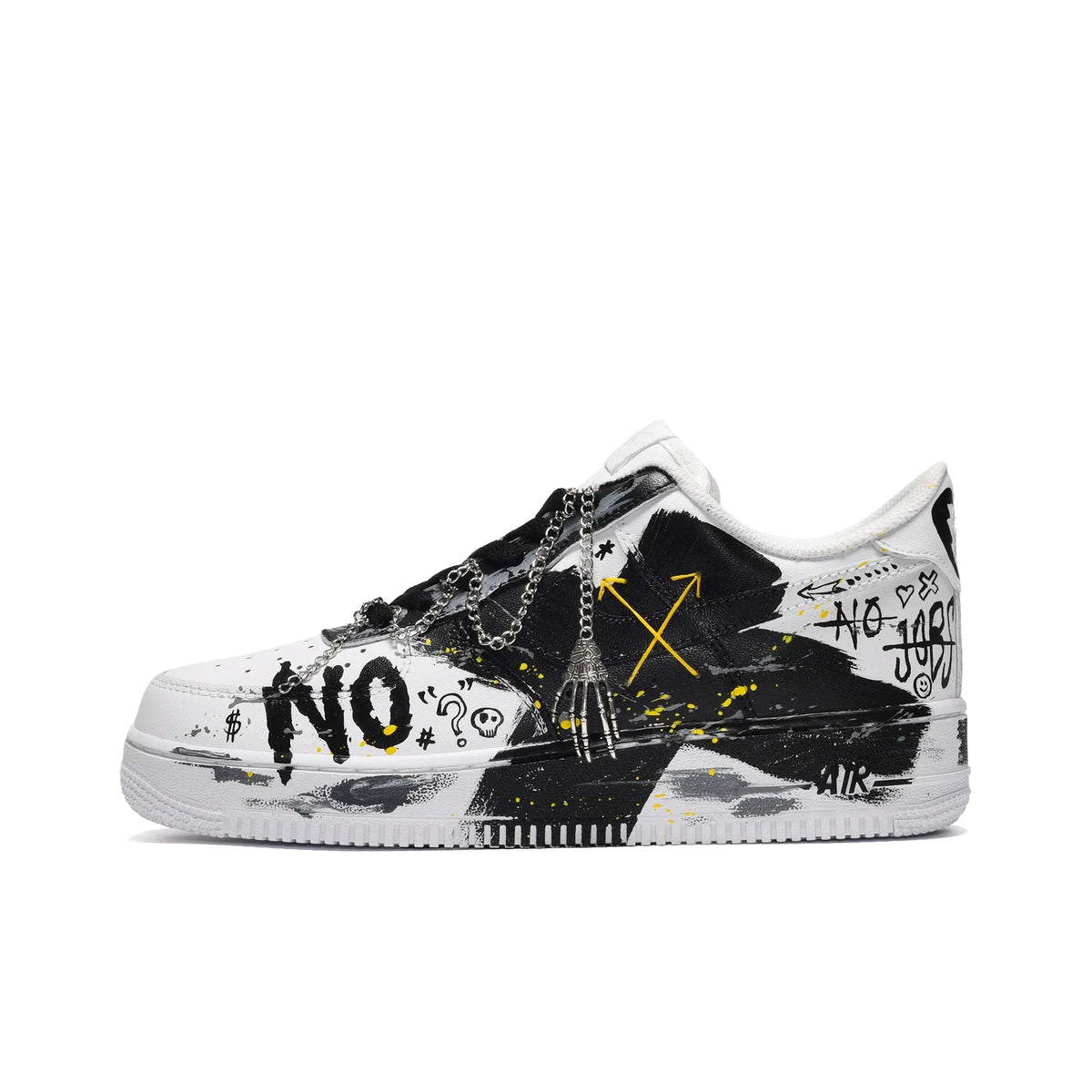 Customized Ink Wash&Hand-drawn Patterns Air Force 1 Shoes Black and white – hand-painted custom sneakers | DiySneakers