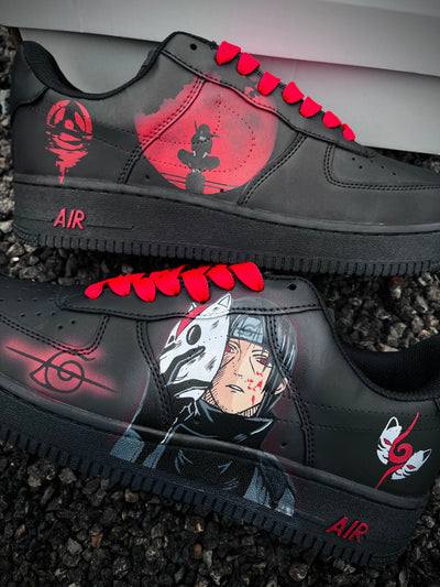 Custom Itachi Black Air Force 1 – custom sneakers view 2 | DiySneakers
