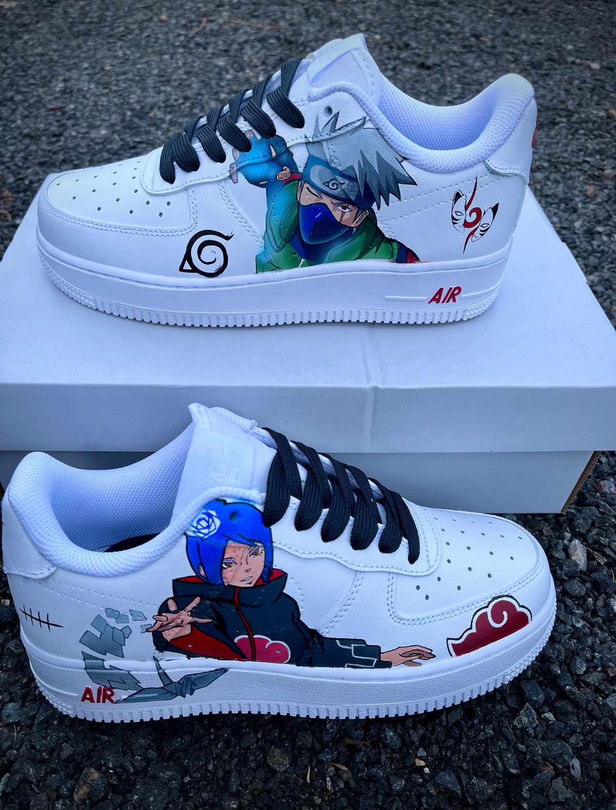 Custom Kakashi Vs Konan Air Force 1 – hand-painted custom sneakers | DiySneakers