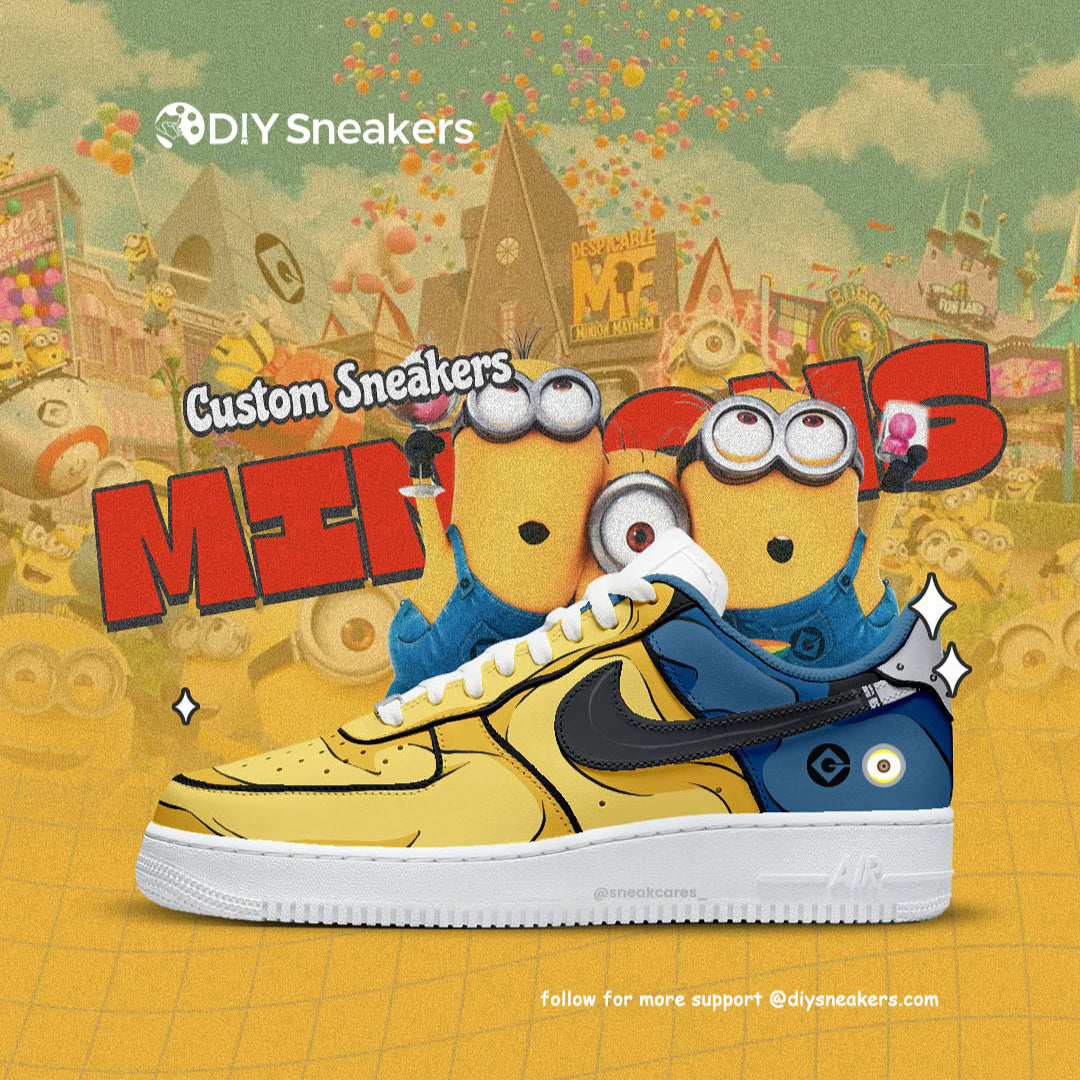 Despicable Me, Minions Theme Mobilization-Custom Skateboarding Shoes Air Force Unisex