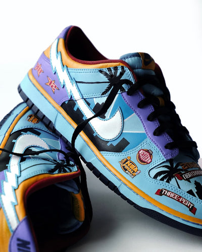 Custom Three - Peat Dunk Blue – custom sneakers view 2 | DiySneakers