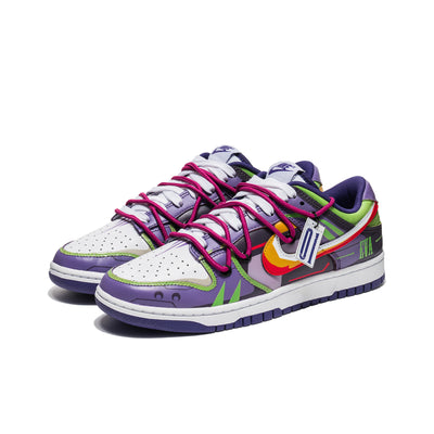 Custom Evangelion EVA01/Special Accessories Dunk Low Purple – custom sneakers view 2 | DiySneakers