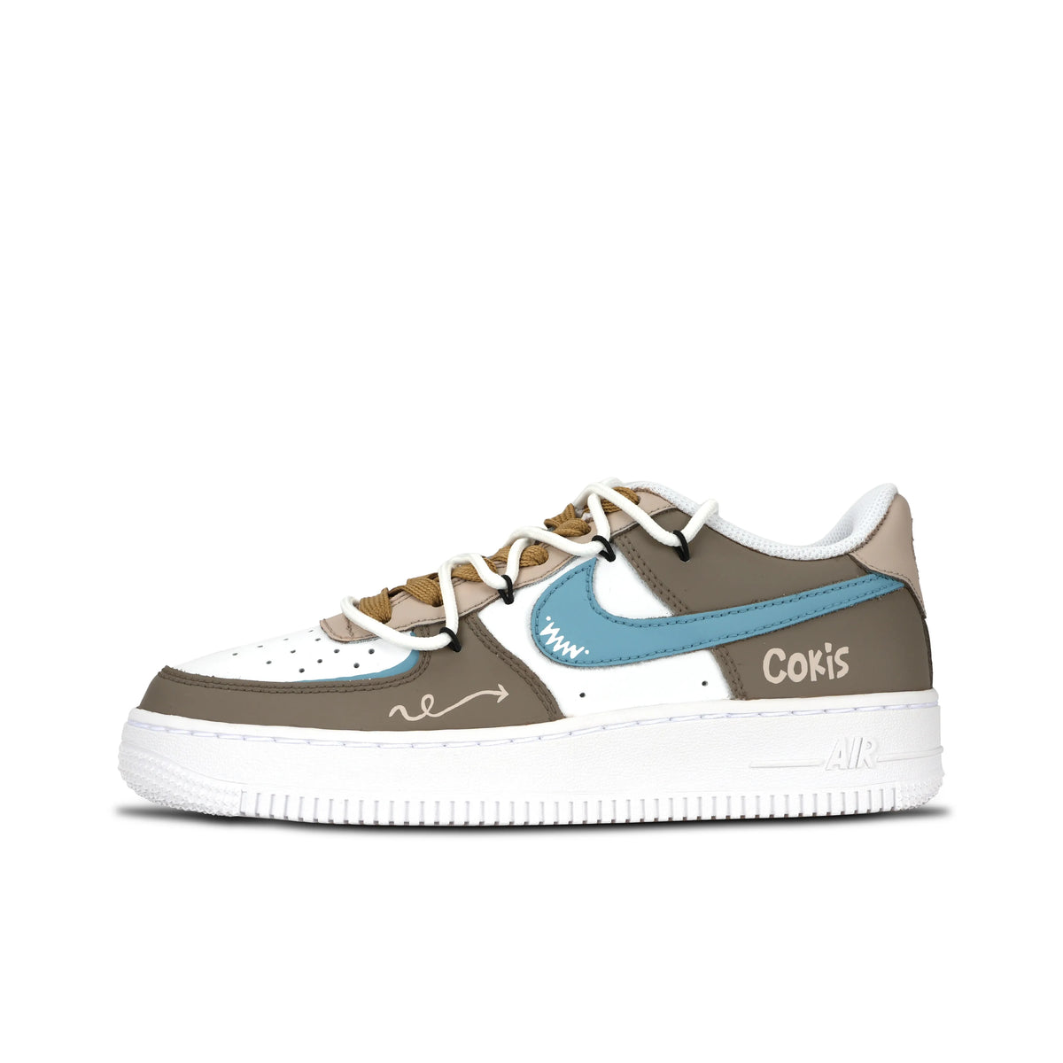 Customized Arrowl Air Force 1 Shoes Minimalist Style Brown – hand-painted custom sneakers | DiySneakers