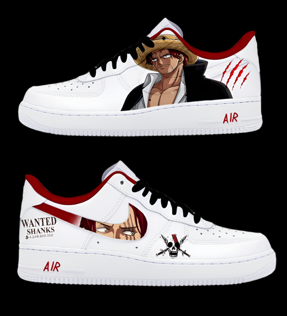 Custom One piece Shanks Air Force 1 – hand-painted custom sneakers | DiySneakers