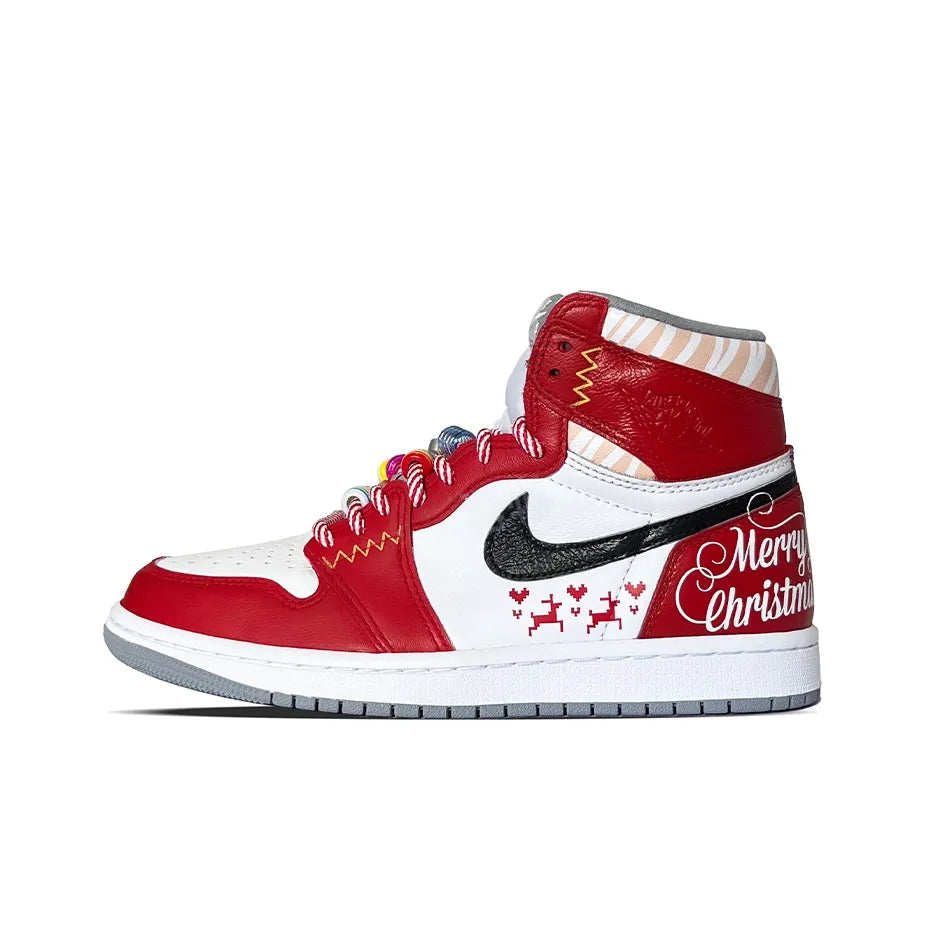 Custom Christmas Overture Air Jordan 1 – hand-painted custom sneakers | DiySneakers