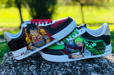 Custom Luffy Vs Zoro One Piece Air Force 1 – custom sneakers view 2 | DiySneakers