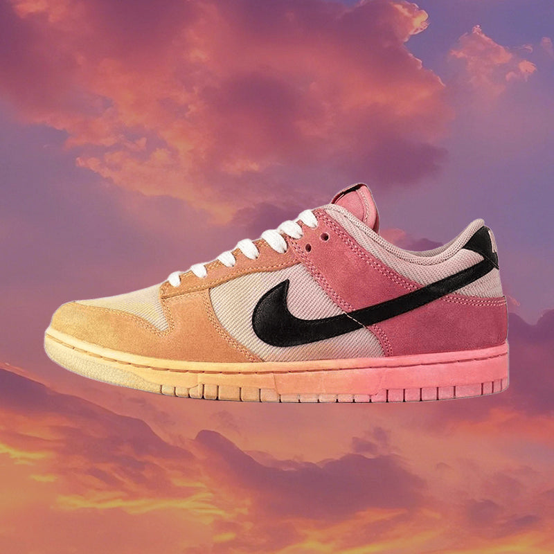 Custom gradient dye QD Dunk Yellow/Pink – hand-painted custom sneakers | DiySneakers