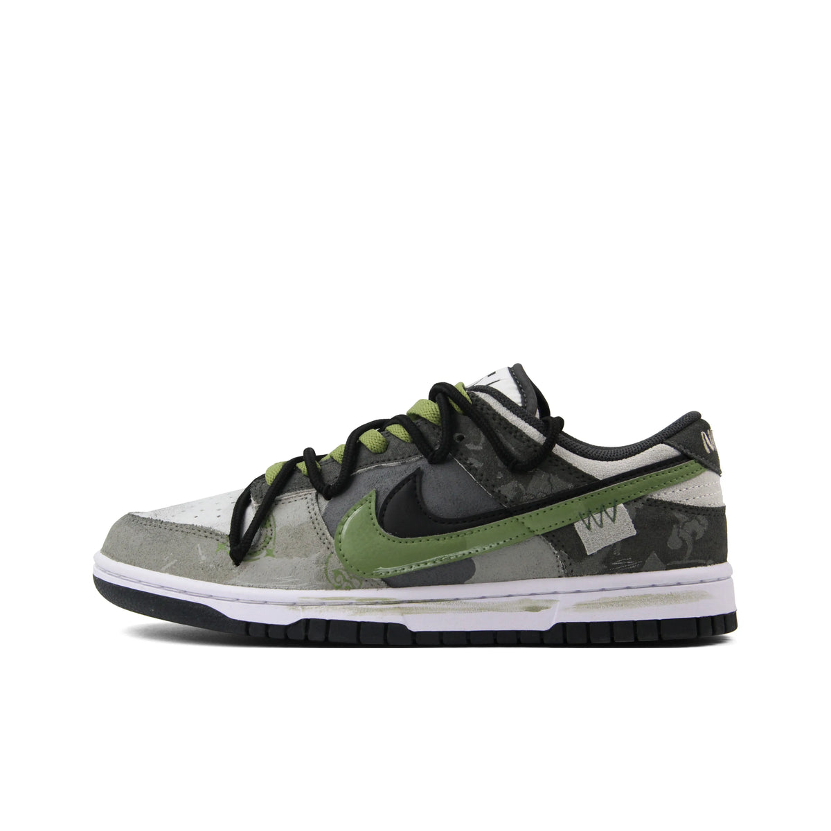 Custom Veldt Rust Dunk Gray/Green – hand-painted custom sneakers | DiySneakers