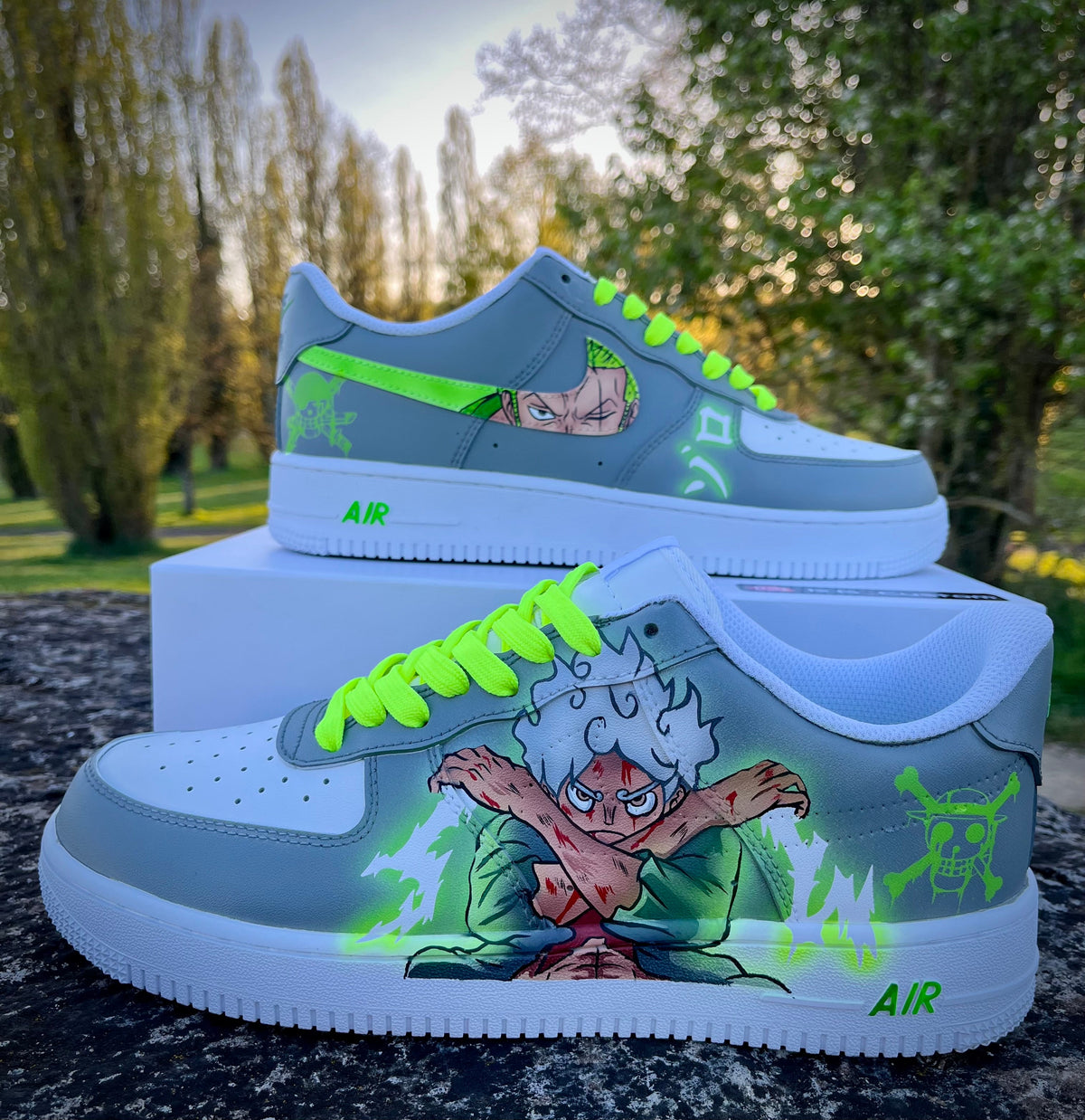 Custom Luffy Vs Zoro One Piece Air Force 1 – hand-painted custom sneakers | DiySneakers