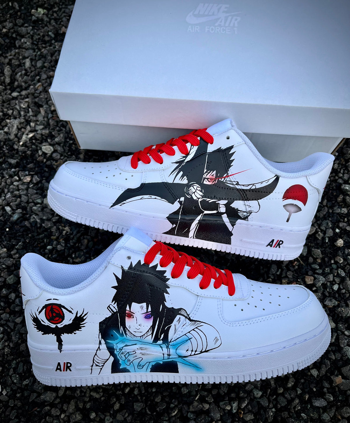 Custom Sasuke Uchiha Air Force 1 – hand-painted custom sneakers | DiySneakers