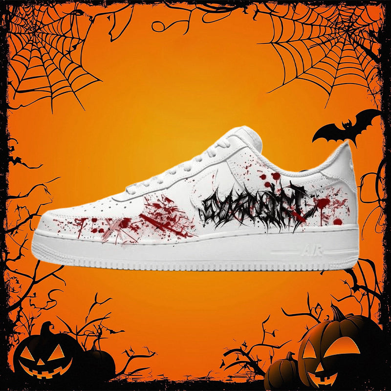 Custom Red restricted area Air Force 1 Kids' Grade School – hand-painted custom sneakers | DiySneakers