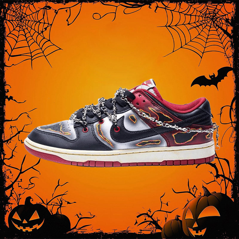 Custom burned and aged black toes Dunk – hand-painted custom sneakers | DiySneakers