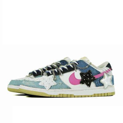 Custom Denim Star Dunk Low Denim Style – custom sneakers view 2 | DiySneakers