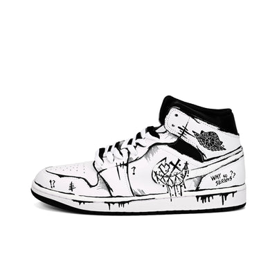 Custom Line Joker Jordan Air Jordan 1 White/Black – custom sneakers view 2 | DiySneakers