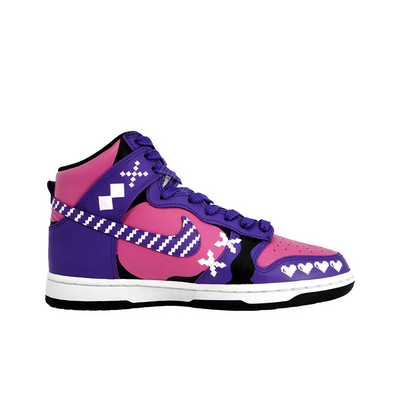 Custom Pixel Electronic Rabbit Dunk High – custom sneakers view 2 | DiySneakers