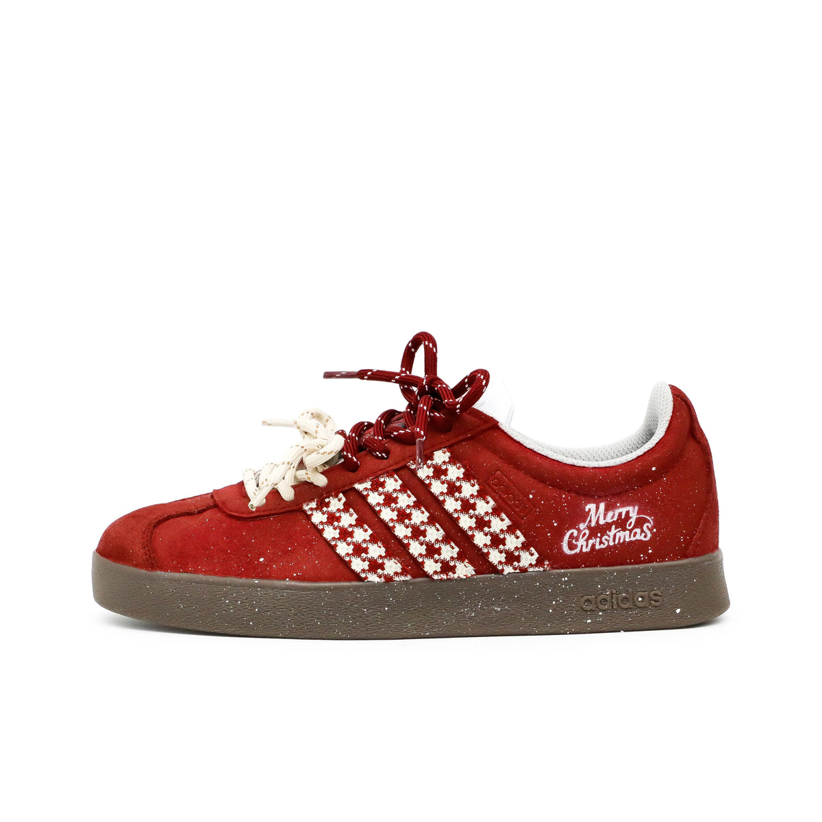 Red houndstooth Christmas custom sneakers