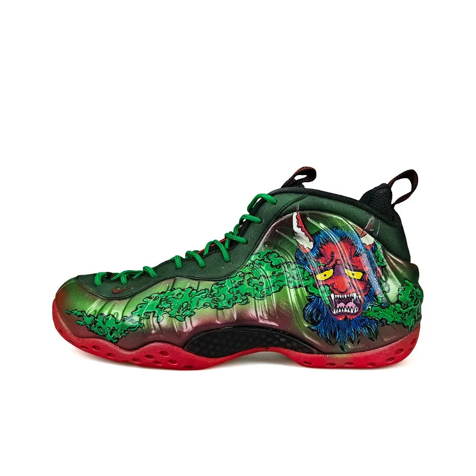 Custom Legendary Dragon Foamposite One Retro – hand-painted custom sneakers | DiySneakers