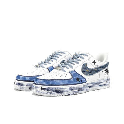 Custom Deep-Sea Star Air Force 1 Denim Style – custom sneakers view 2 | DiySneakers