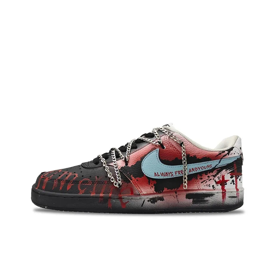 Custom Nova Blaze Court Vision 1 Gothic style – hand-painted custom sneakers | DiySneakers