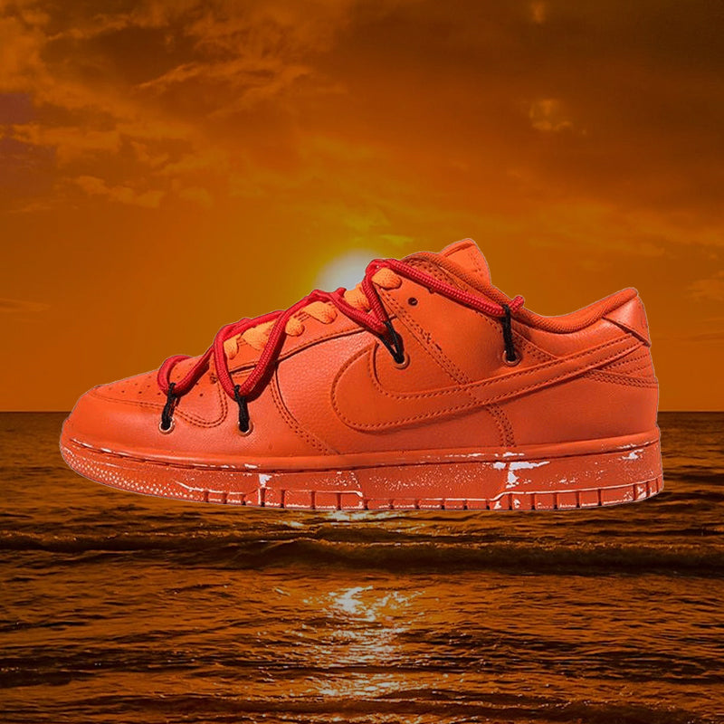Custom Aging signal orange Dunk Orange – hand-painted custom sneakers | DiySneakers