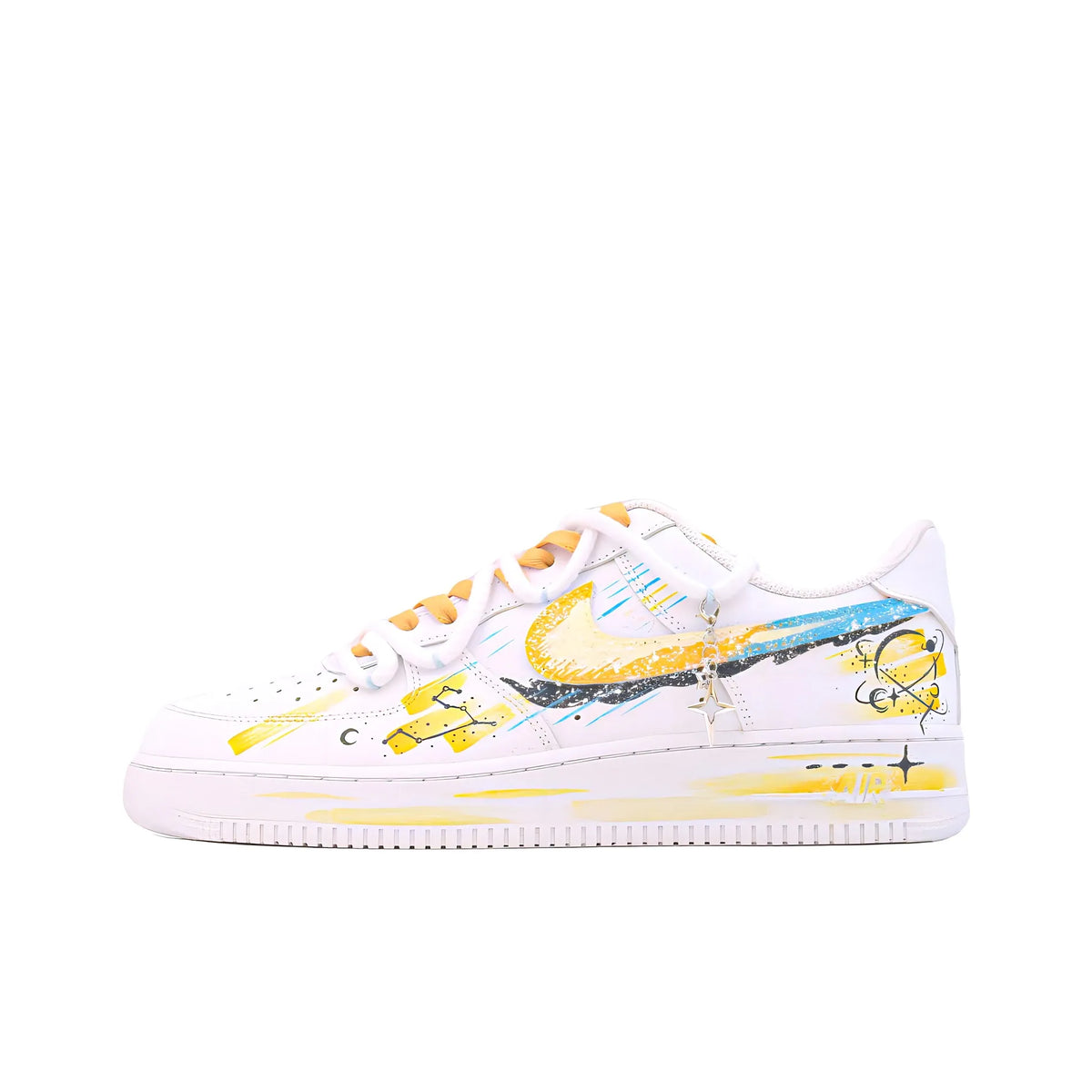 Customized The Twelve Zodiac Signs: Leo - Fashionable Starry Sky Air Force 1 Shoes – hand-painted custom sneakers | DiySne…