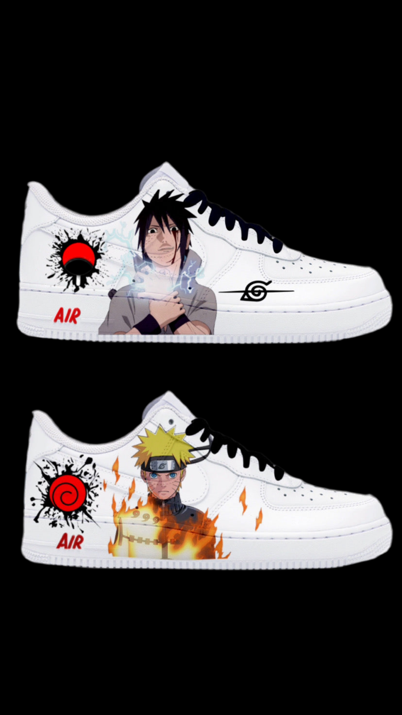 Custom Naruto Vs Sasuke Air Force 1 – hand-painted custom sneakers | DiySneakers