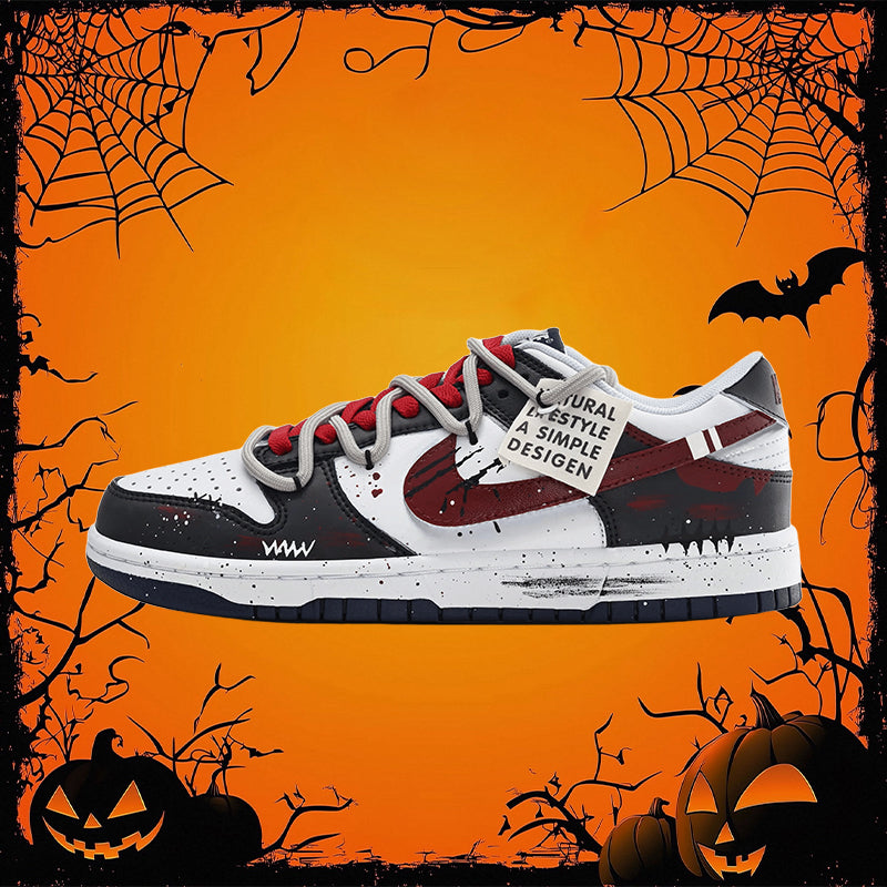 Custom No-go Zone Dunk Graffiti Black/Red – hand-painted custom sneakers | DiySneakers