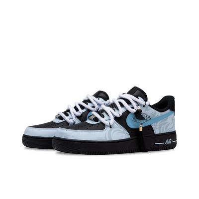 Custom Azure Serpent & Fan Air Force 1 – custom sneakers view 2 | DiySneakers