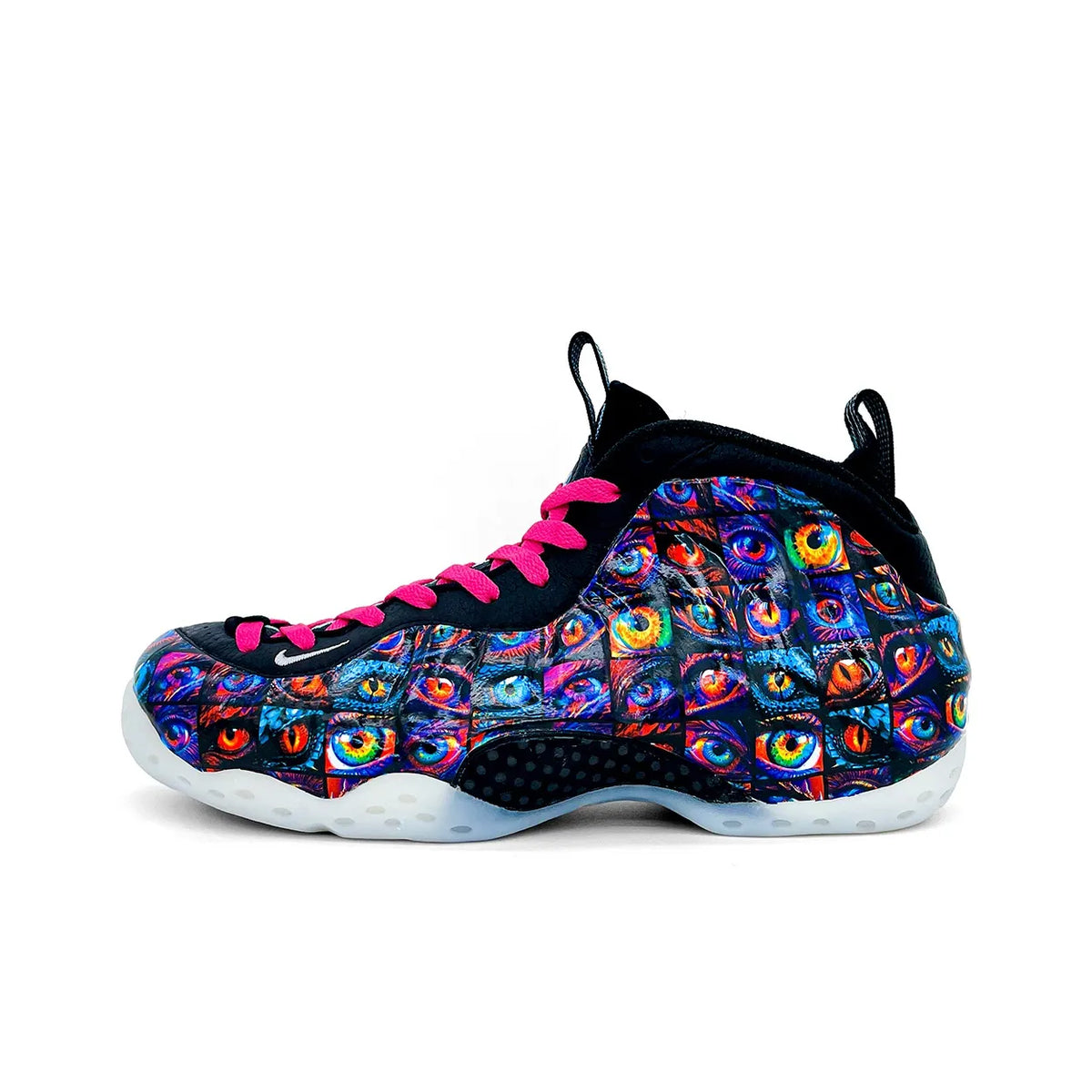 Custom Eye of the Beast Foamposite One Retro – hand-painted custom sneakers | DiySneakers