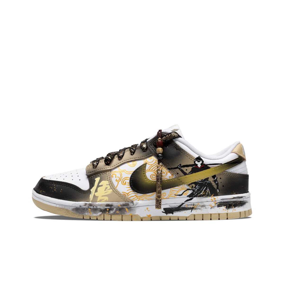 Custom Monkey King - Black Gold Dunk Low – hand-painted custom sneakers | DiySneakers