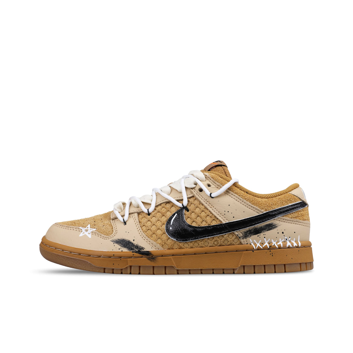 Custom Waffles - Wheat Dunk Low Brown – hand-painted custom sneakers | DiySneakers